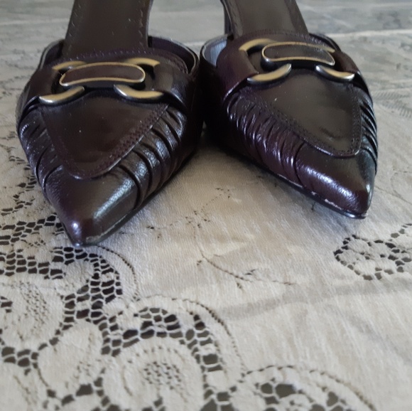 Aldo Brown Pointy Toe Heeled Shoes Size 6 - Picture 6 of 8